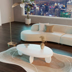 46" x 29" x 12" Modern Cobblestone Coffee Table - High Gloss