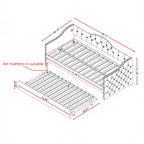 Twin Size Upholstered Daybed with Trundle and USB Charging Design