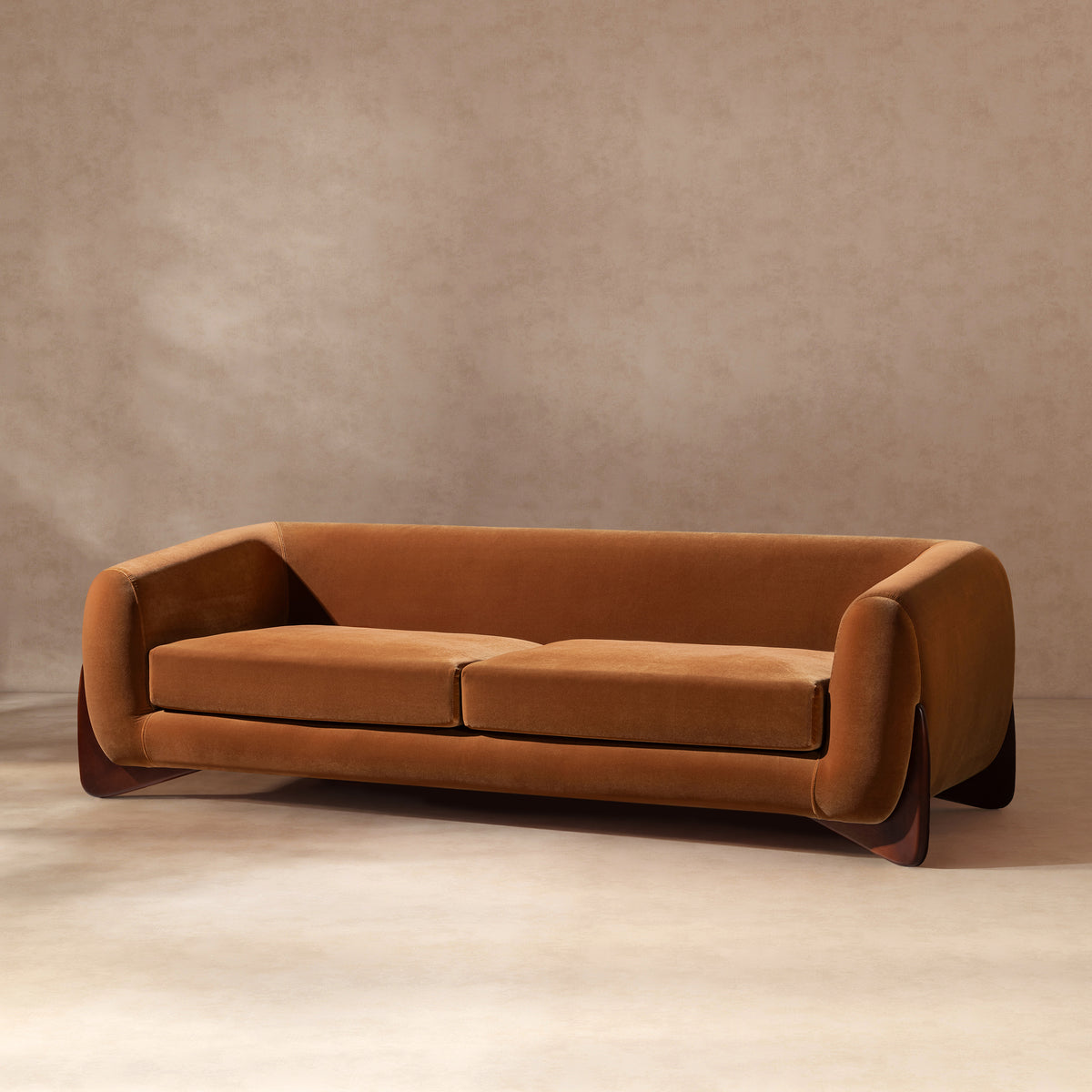 Alpine 90.5" Sherpa Sofa, Burnt