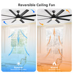 Modern 52-Inch Smart Ceiling Fan With Light