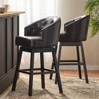 360 Degree Swivel Bar Stool with Stunning Nailhead Trim, Set of 2
