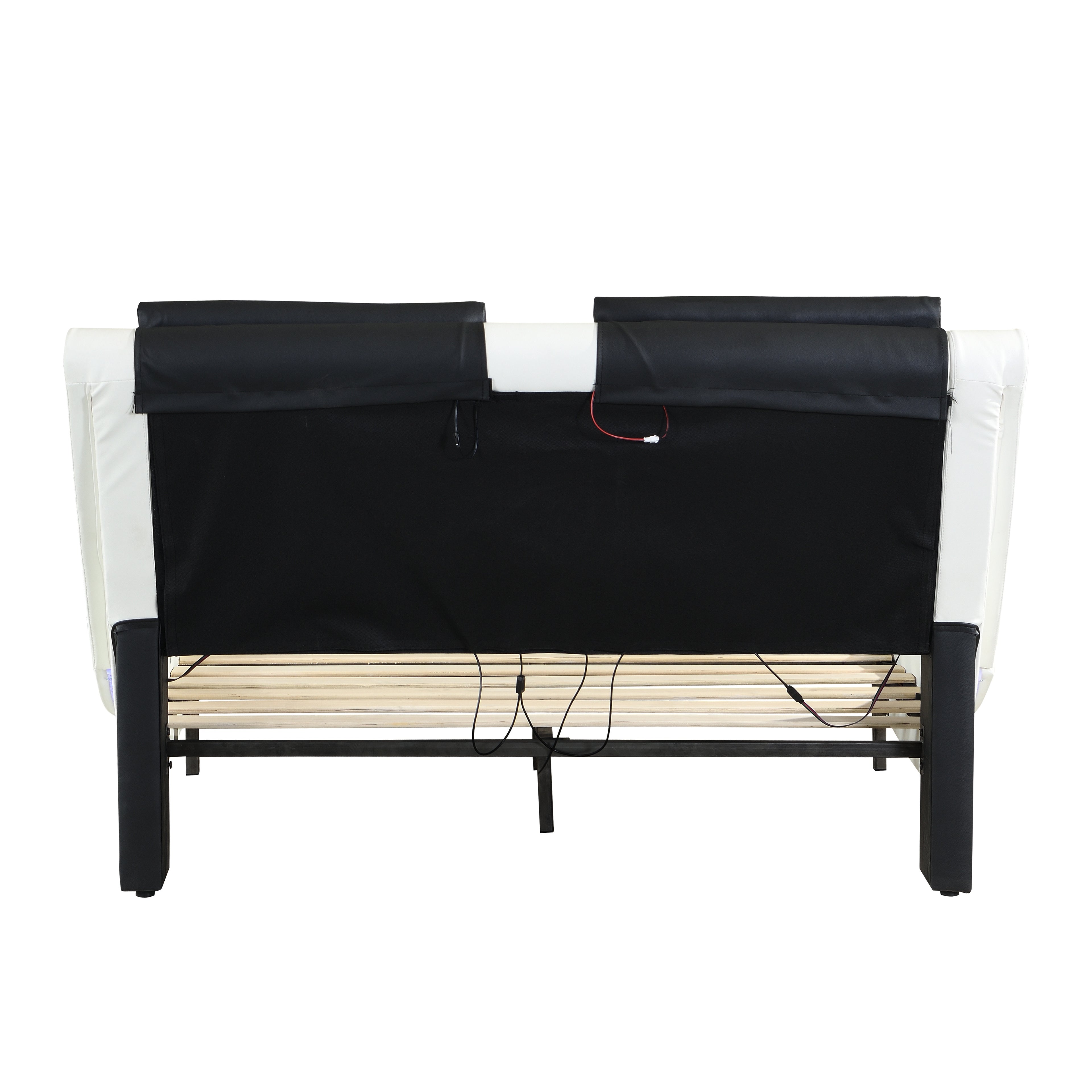 Faux Leather Upholstered Platform Bed Frame with LED Lighting