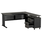 63" L-Shaped Executive Desk with File Cabinet
