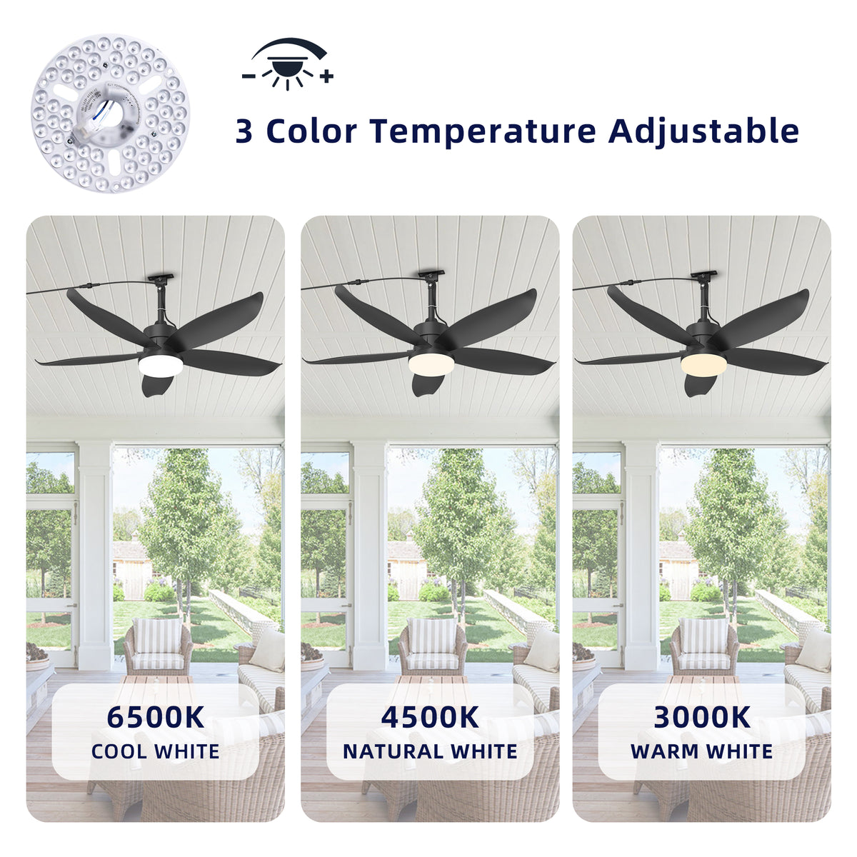 Outdoor ceiling fan with light: 42-inch