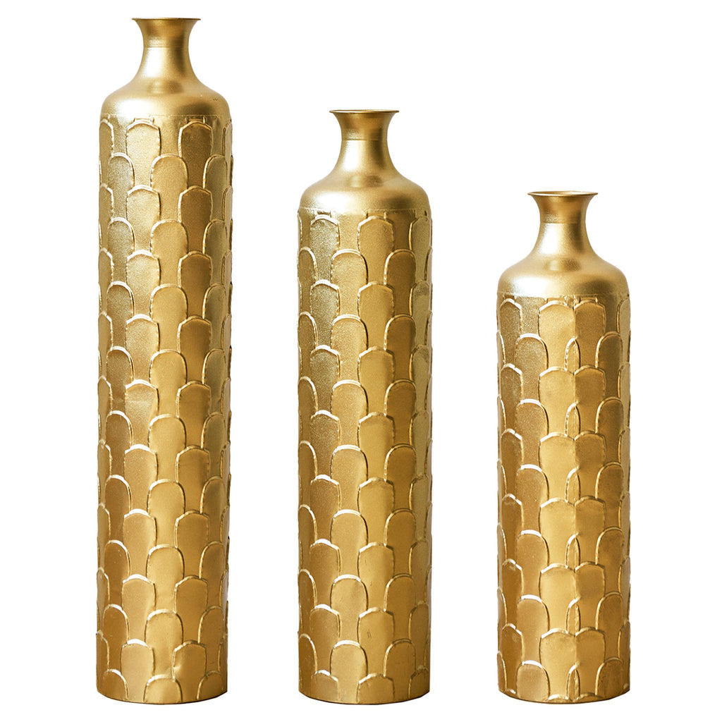 Floor Metal Vases Decorated