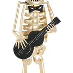 Metal Skeleton Musician Statue