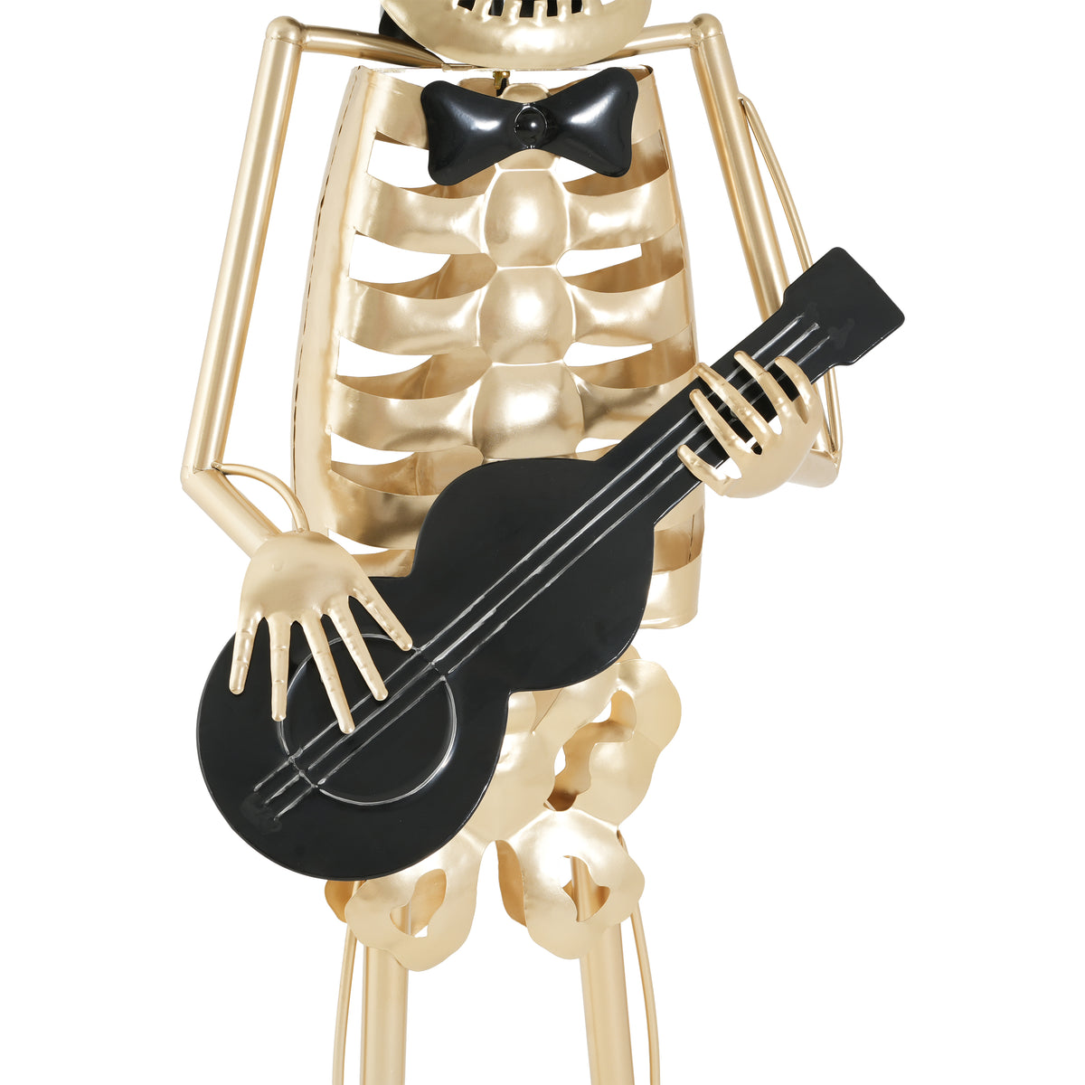 Metal Skeleton Musician Statue
