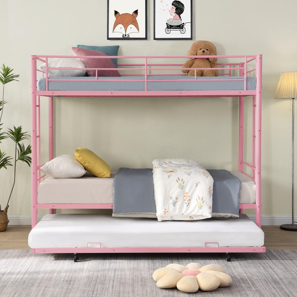 Metal Bunk Bed with Trundle