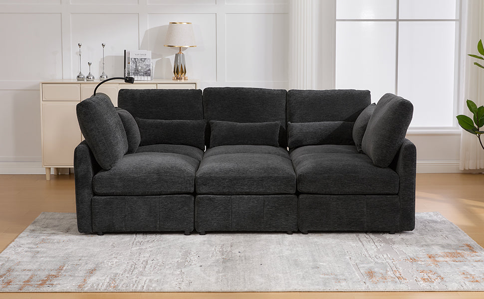 Modern Sectional Sofa with USB Ports