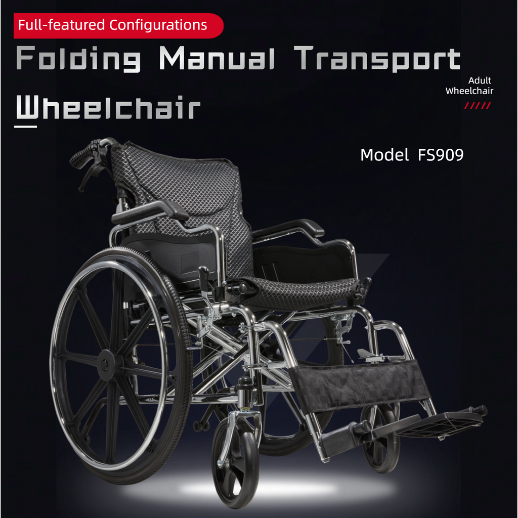Folding Manual Transport Wheelchair