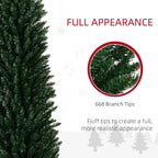 HOMCOM 8ft Tall Pencil Prelit Artificial Christmas Tree