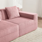 Armless Sofa with Pillow Corduroy - Pink