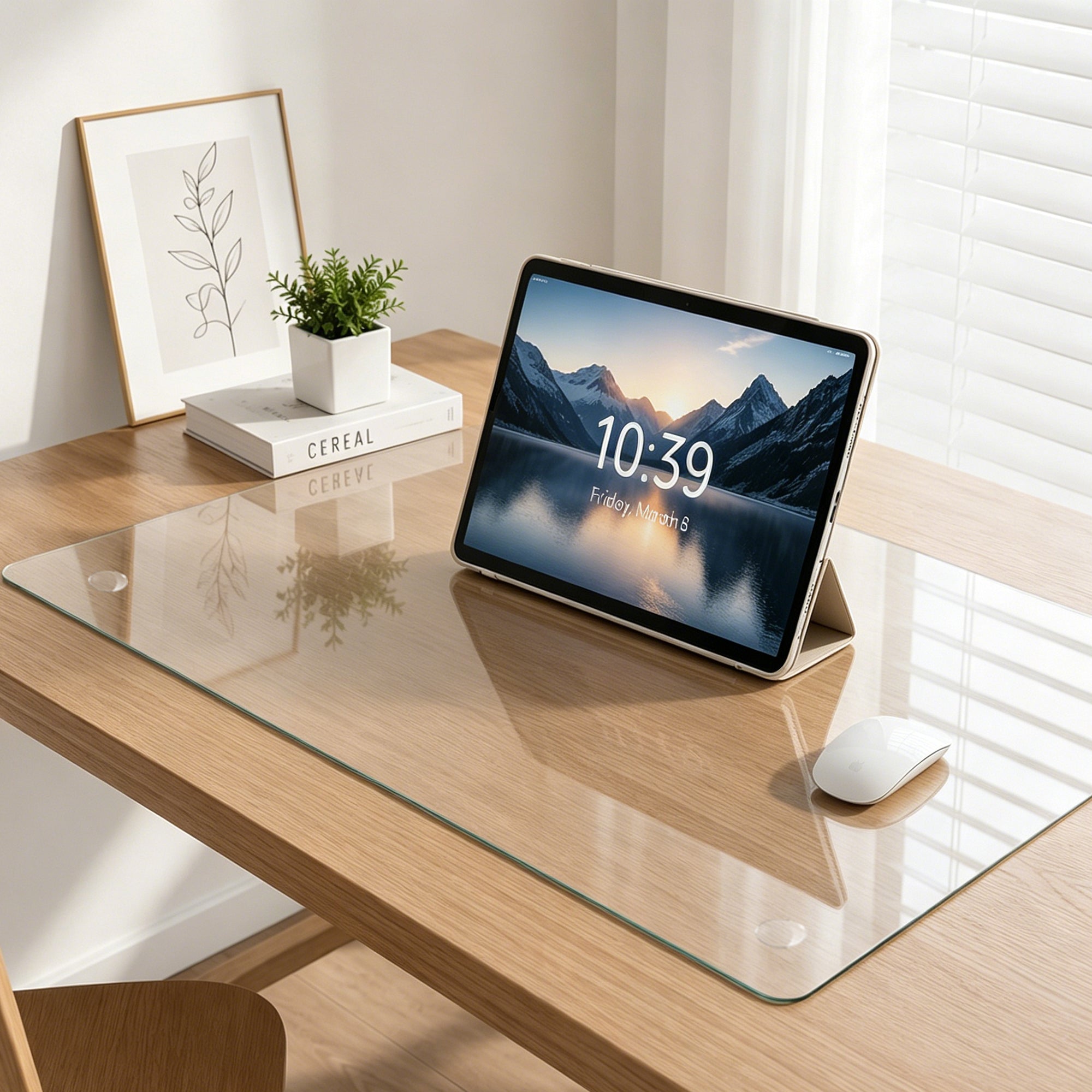 Clear Tempered Glass Table Mat 20x32 Inch