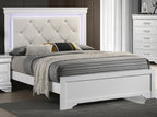 White Faux Leather Tufted HB 3pc Bedroom Set