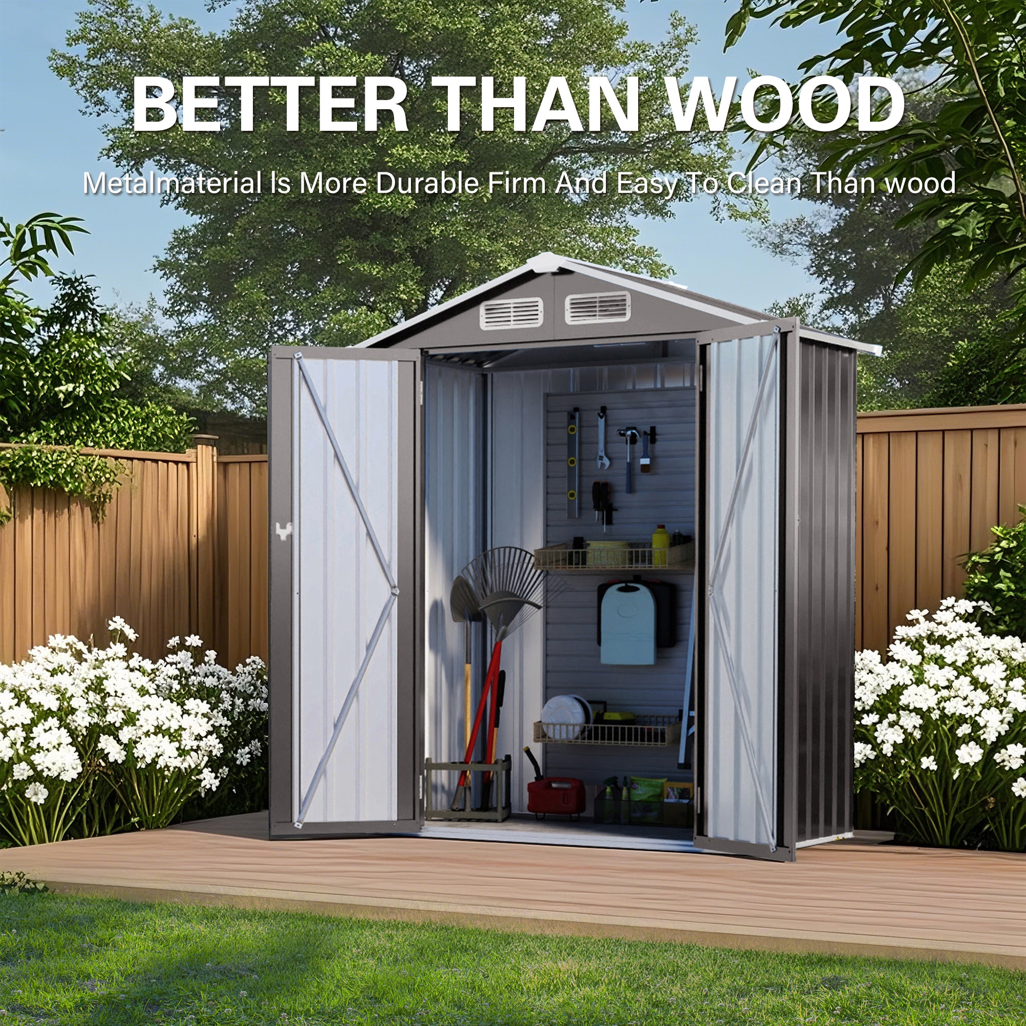5X3 FT Metal Outdoor Storage Shed