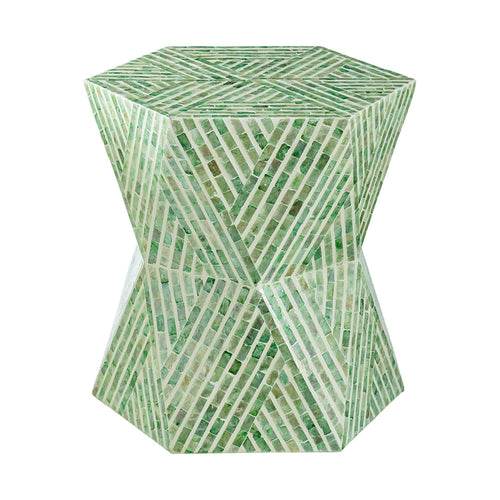 19" Tapered Green Pedestal Stool