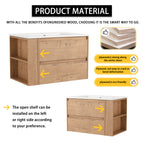 30" Wall-Mounted Bathroom Vanity With Sink and Storage Rack