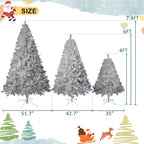 6FT Silver Pre-Lit Artificial Christmas Tree