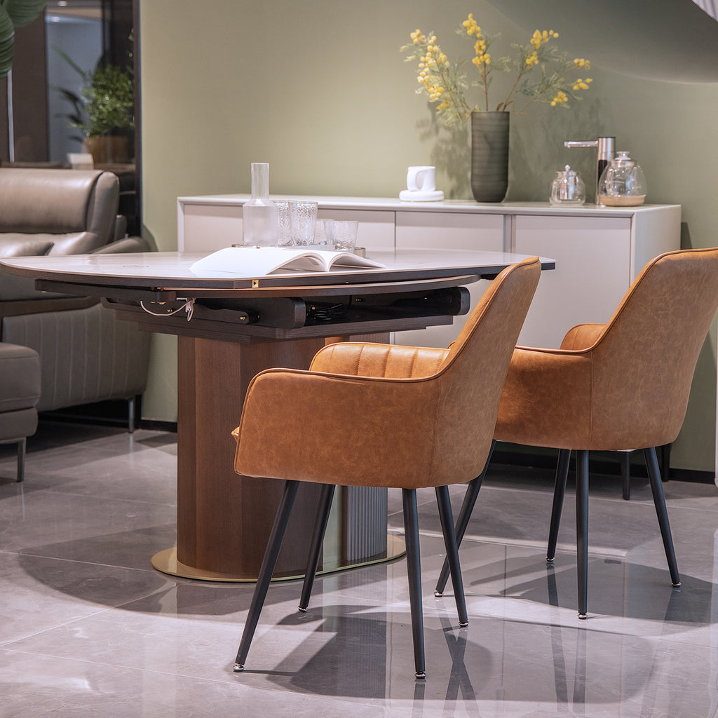 Faux Leather Dining Chair Set of 2