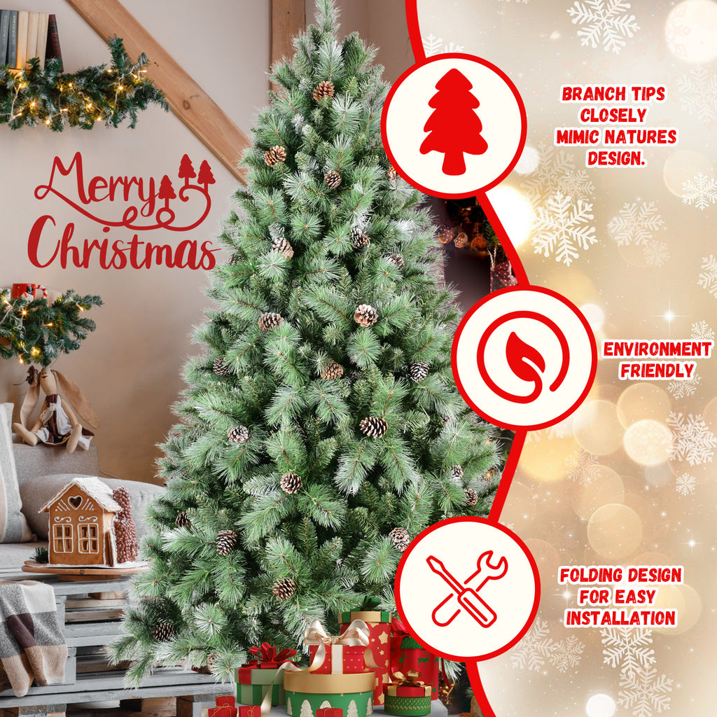 7.5FT Christmas Tree with 92 Pine Cones