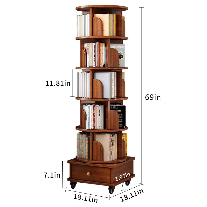 Upgraded Rotating Bookshelf - 360° Display Corner Rack