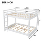 Wood Queen Size Bunk Bed with Ladder