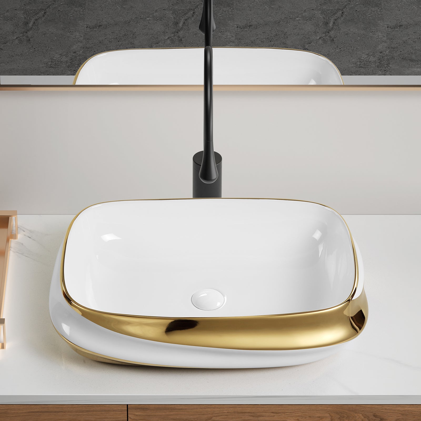 Ceramic Bathroom Vessel Sink - 24" x 17"