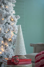 D6.7x18" Glass Christmas Cone Tree Decoration