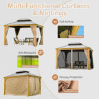 10' X 14' Hardtop Gazebo Outdoor Metal Gazebo Canopy
