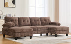 U-Shaped Sectional Sofa 103.5" Chenille Fabric Couch