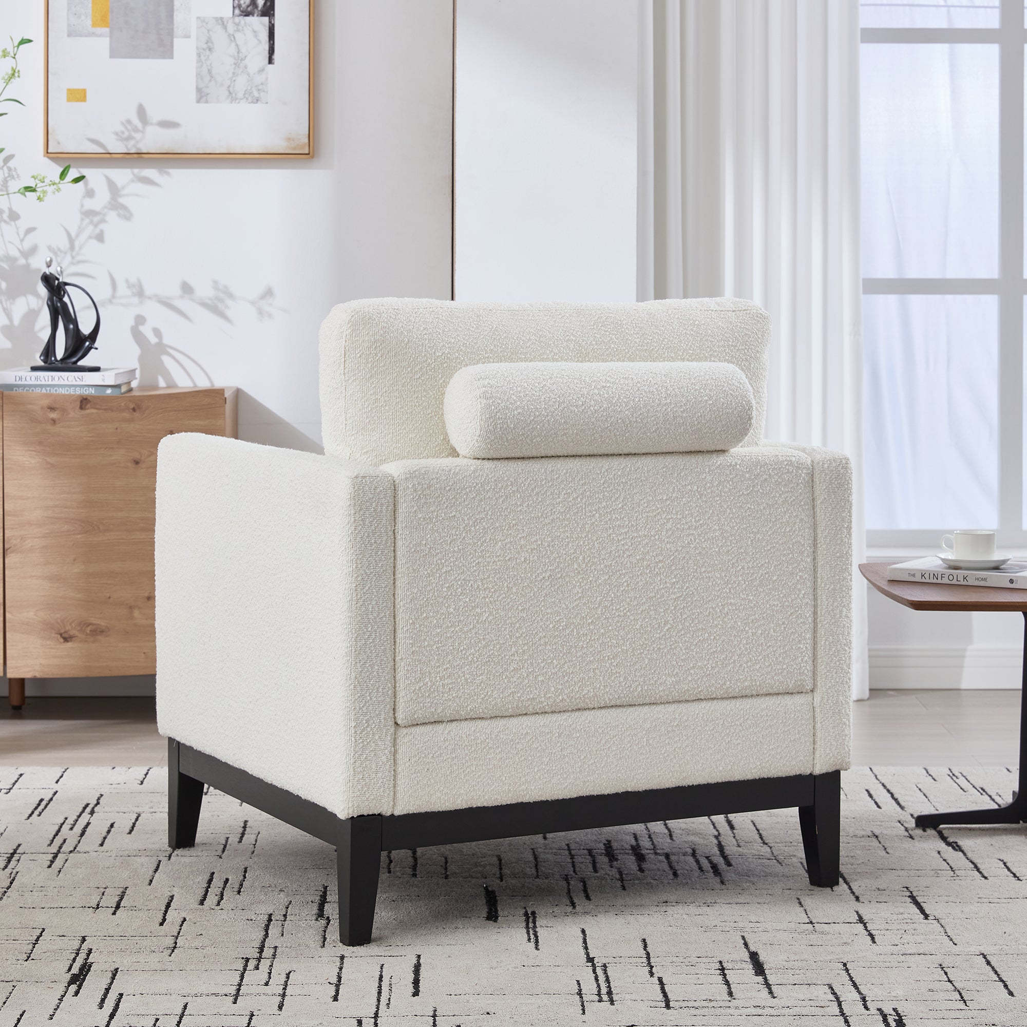 35.4" Wide Modern Farmhouse Performance Accent Chair