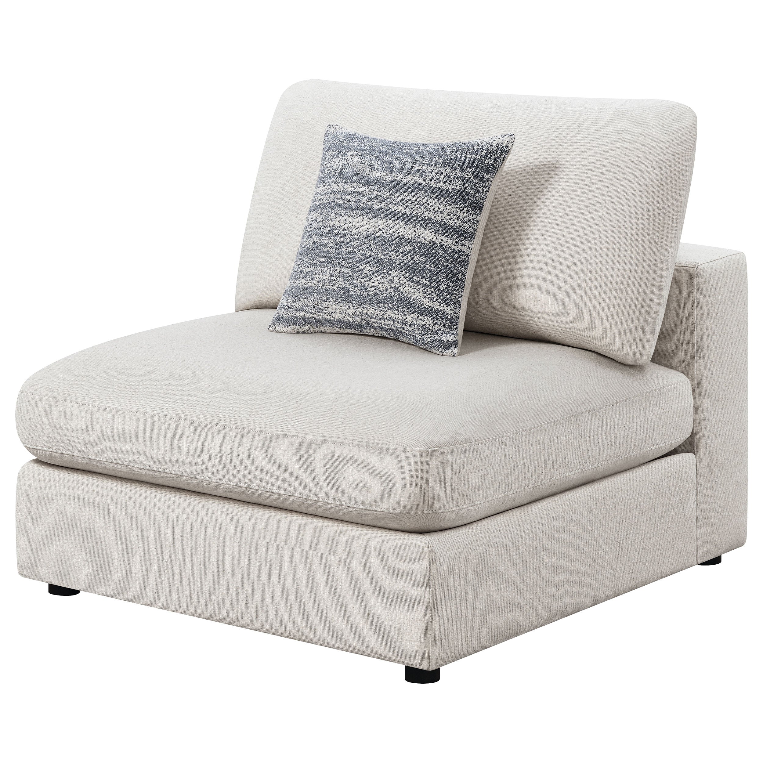 Serene Upholstered Armless Chair Beige-CoasterEssence