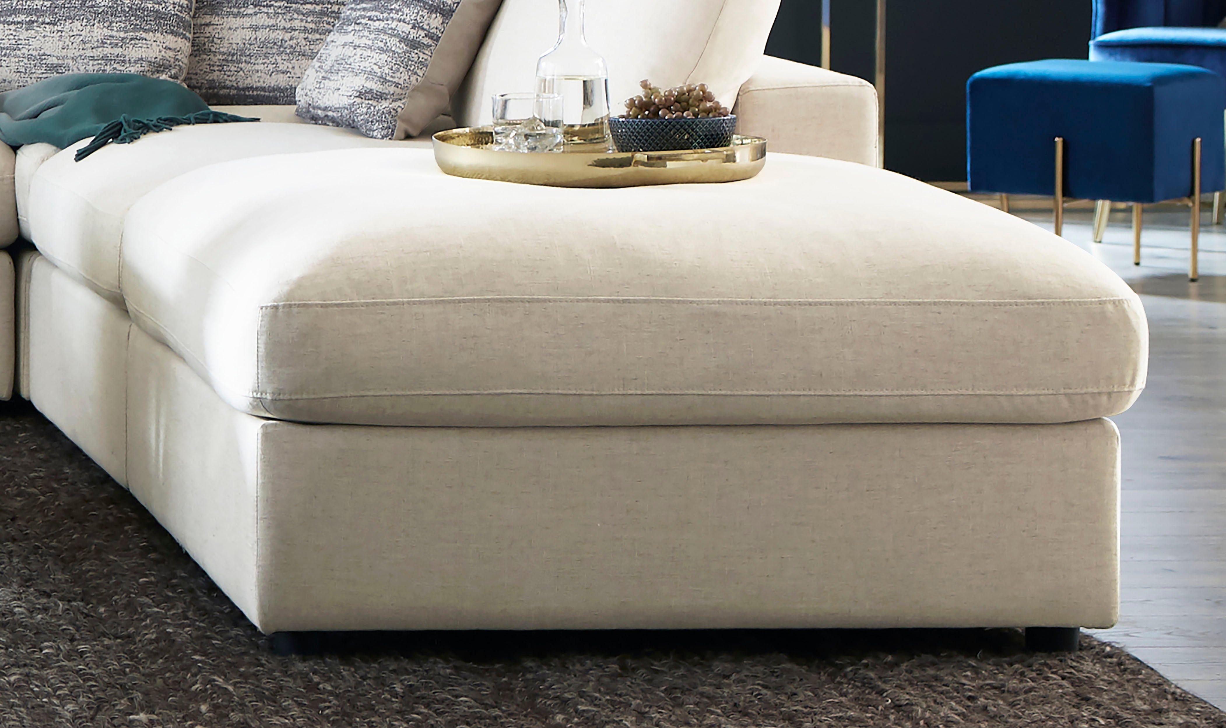 Serene Square Upholstered Ottoman Beige-CoasterEssence