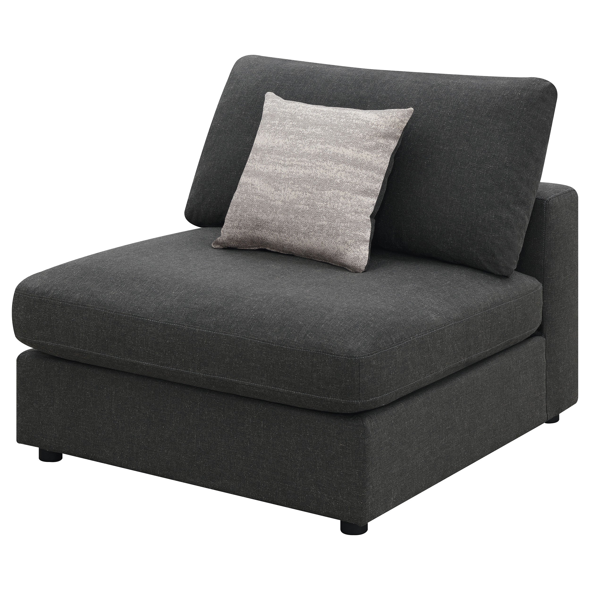 Serene Upholstered Armless Chair Charcoal-CoasterEssence
