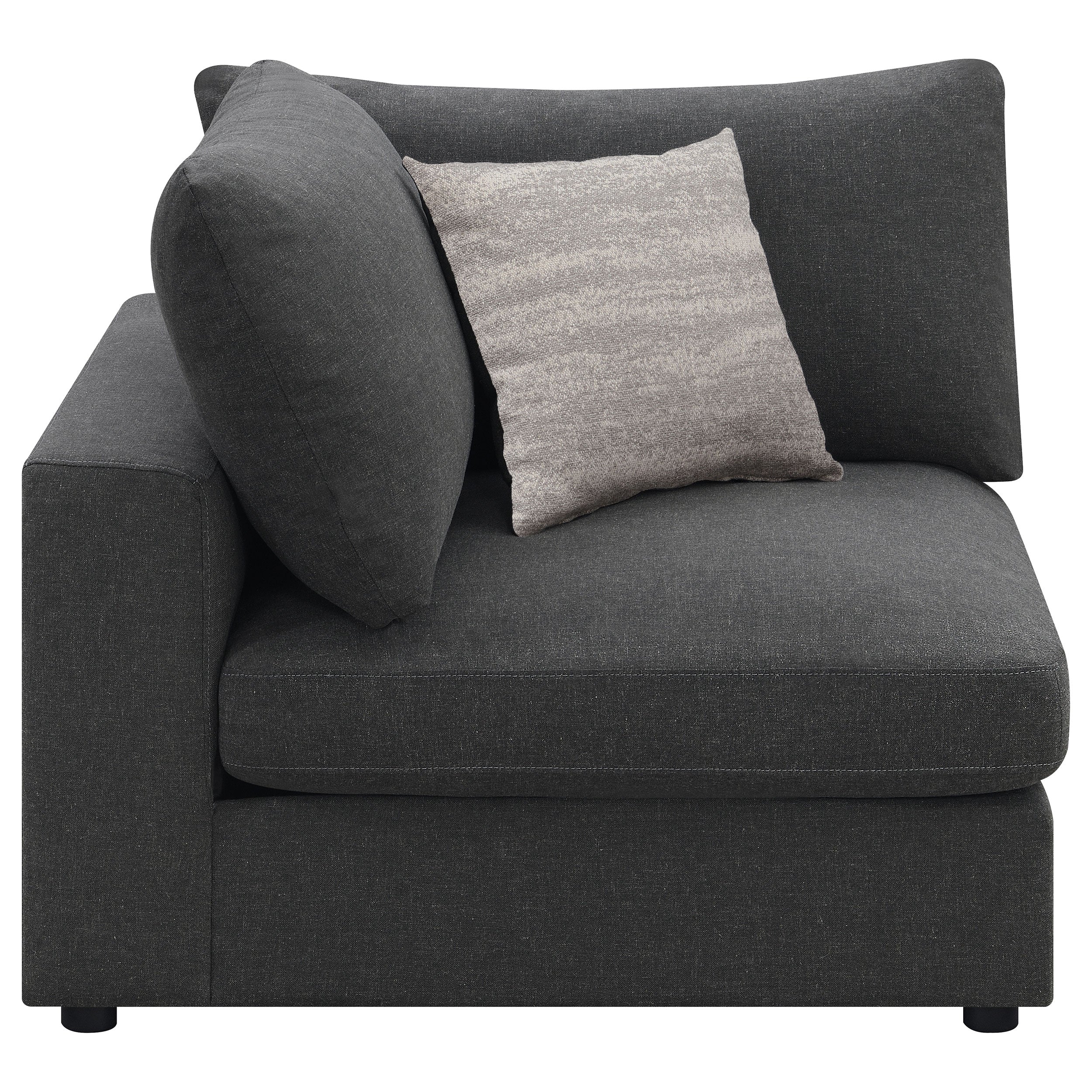 Serene Upholstered Corner Charcoal-CoasterEssence