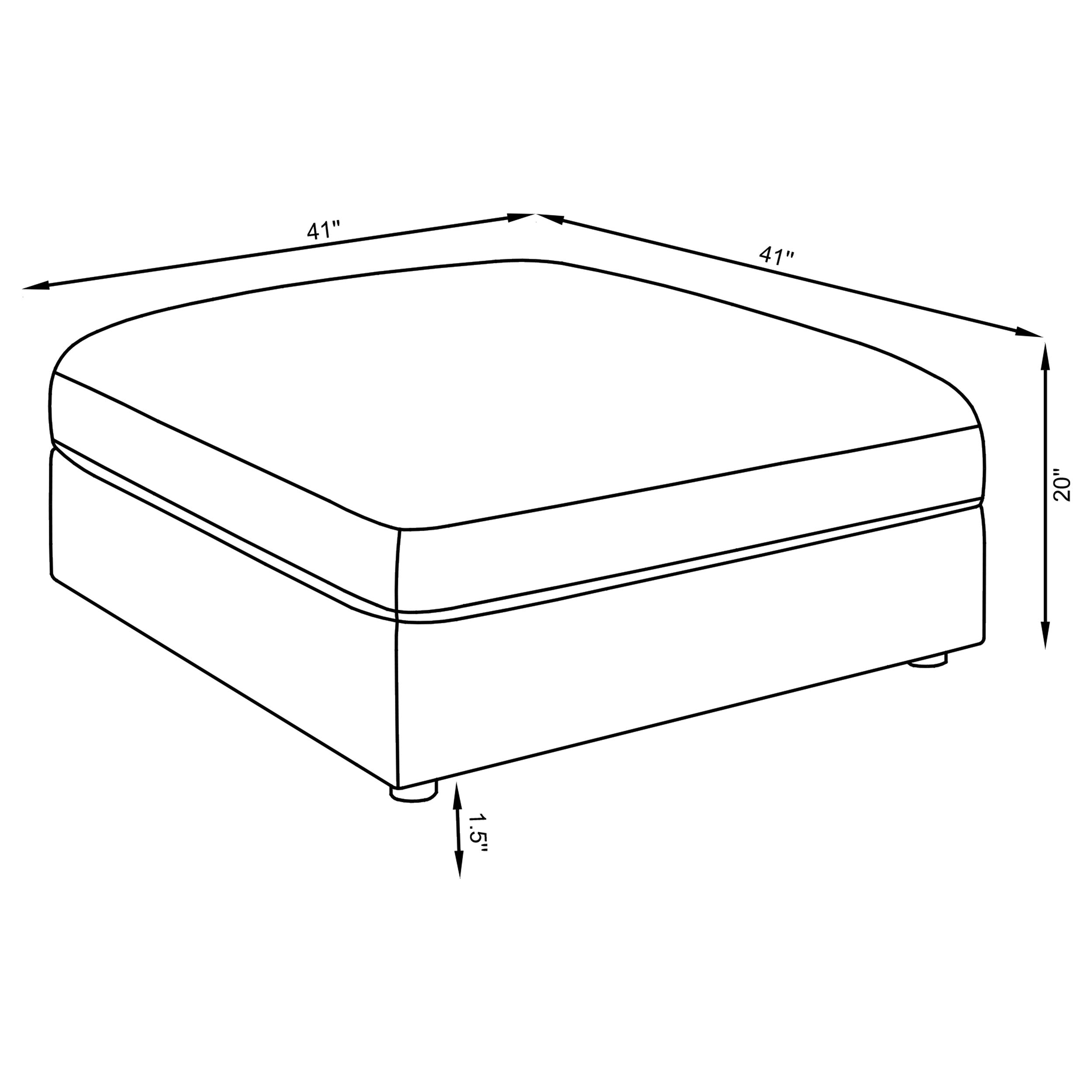 Serene Square Upholstered Ottoman Charcoal-CoasterEssence