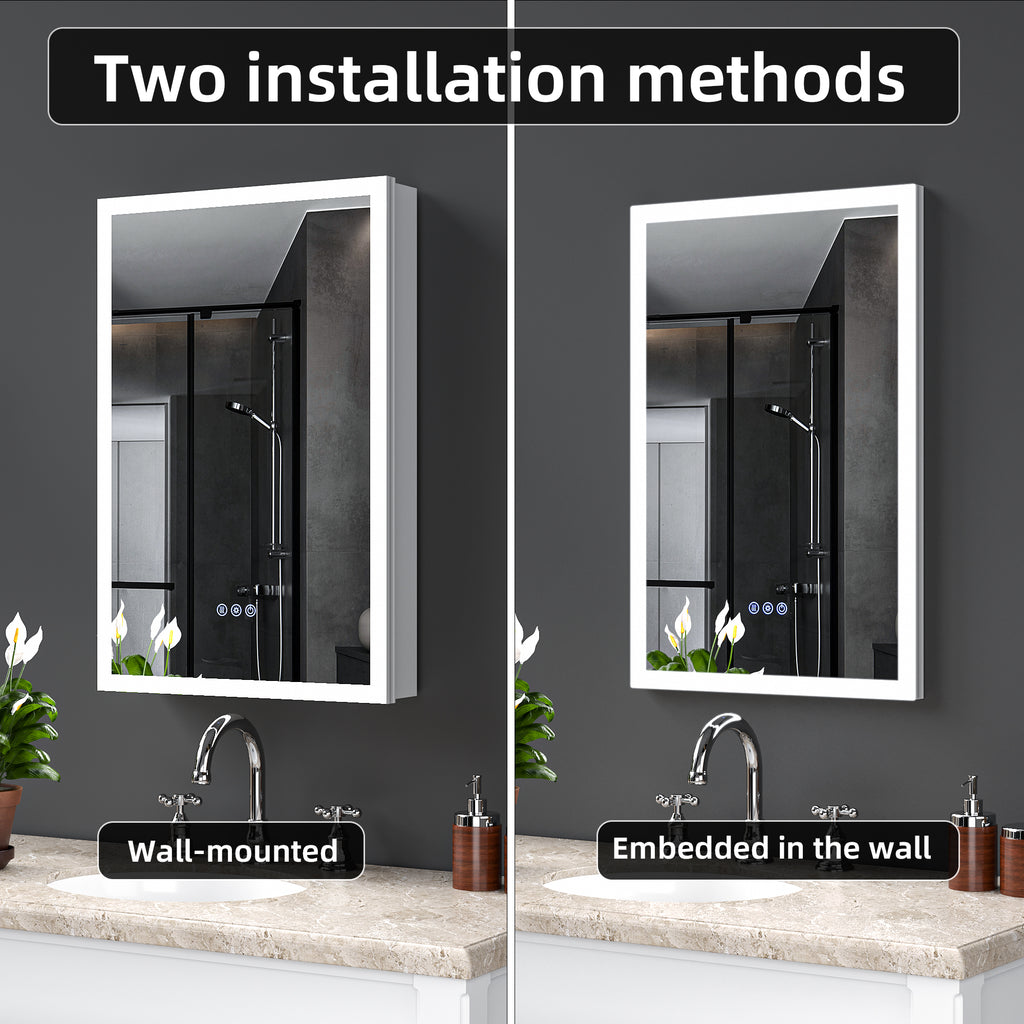 LED Lighted Medicine Cabinet with Mirror