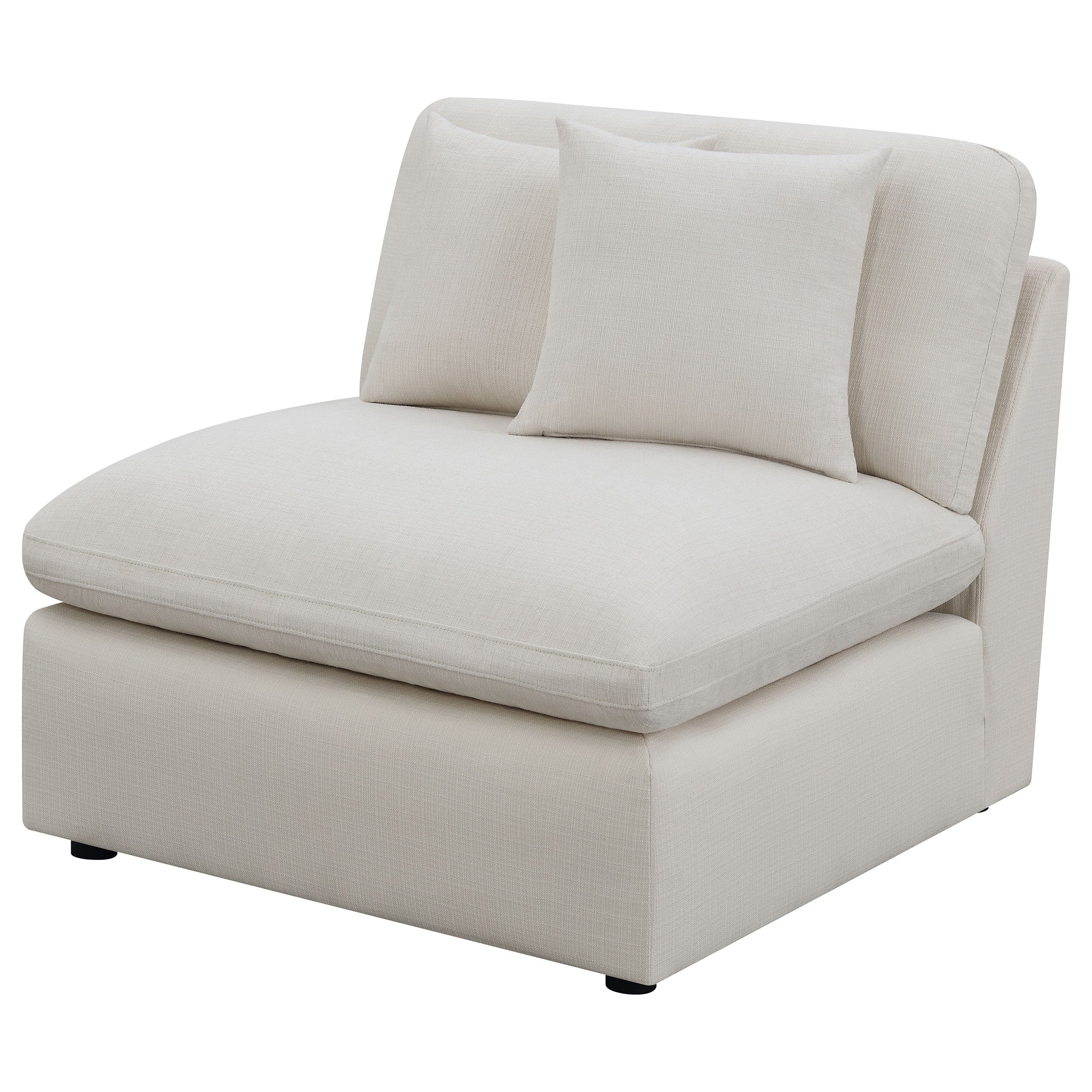 Hobson Upholstered Armless Chair Ivory-CoasterElevations