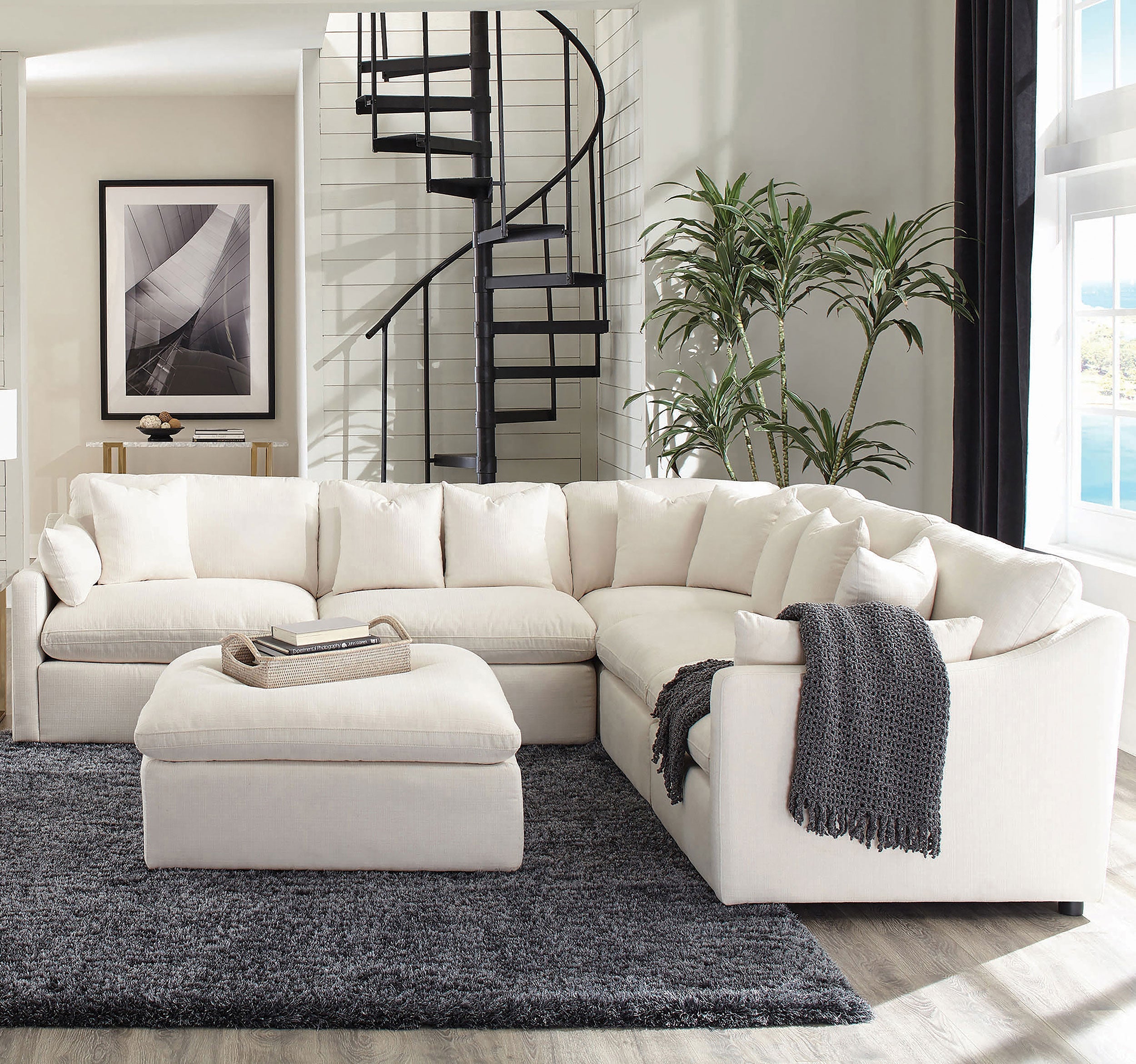 Hobson Upholstered Armless Chair Ivory-CoasterElevations