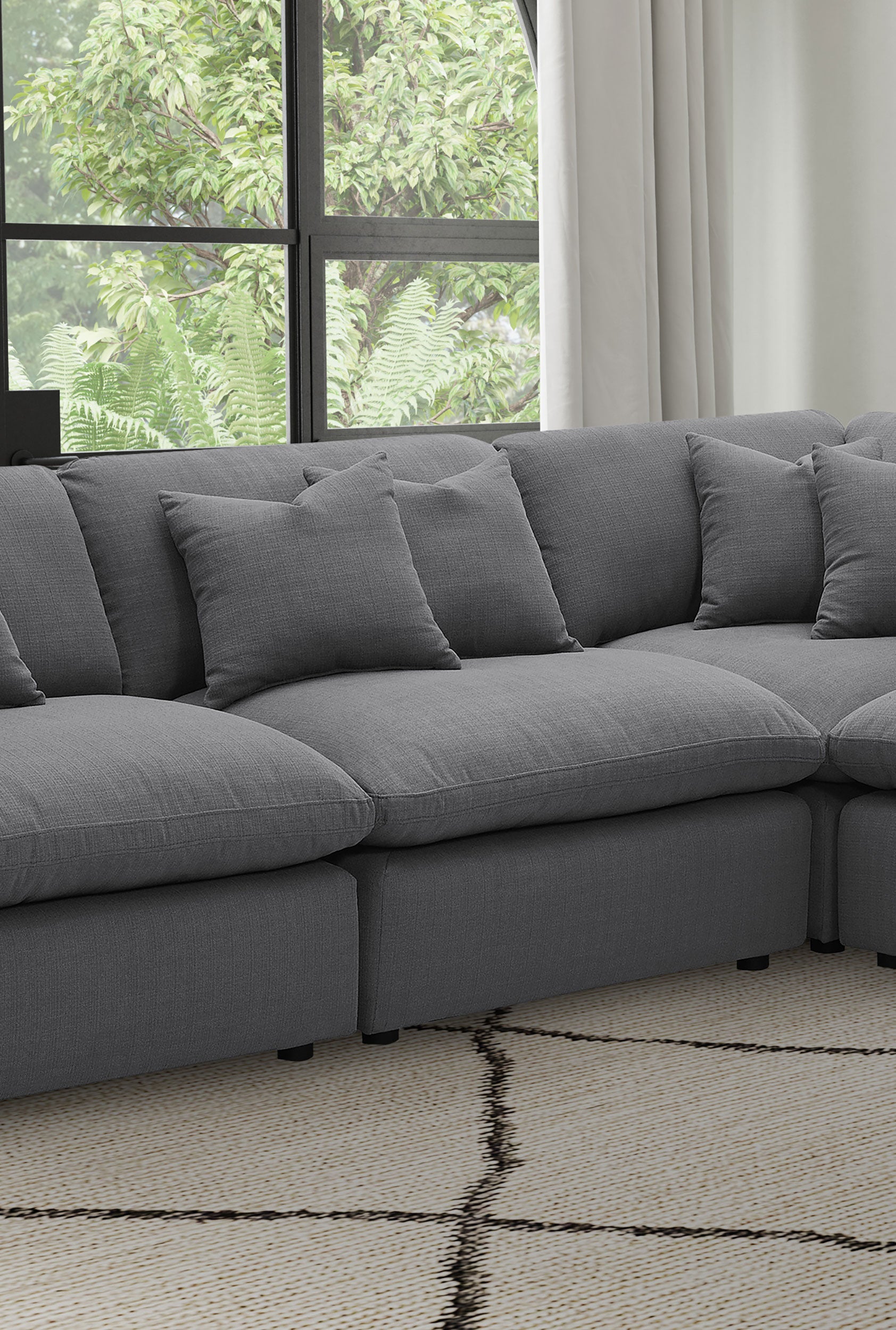 Hobson Upholstered Armless Chair Charcoal-