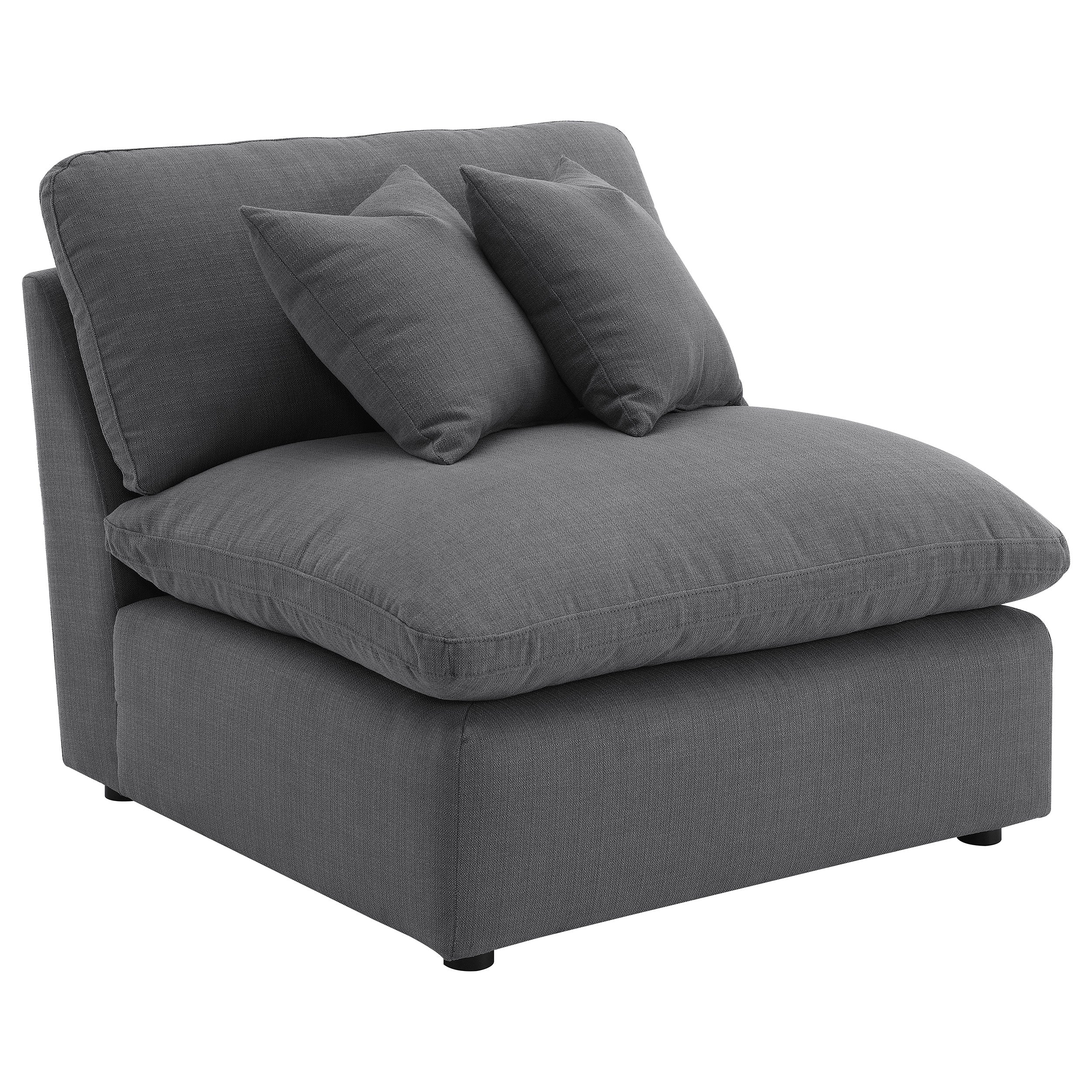 Hobson Upholstered Armless Chair Charcoal-