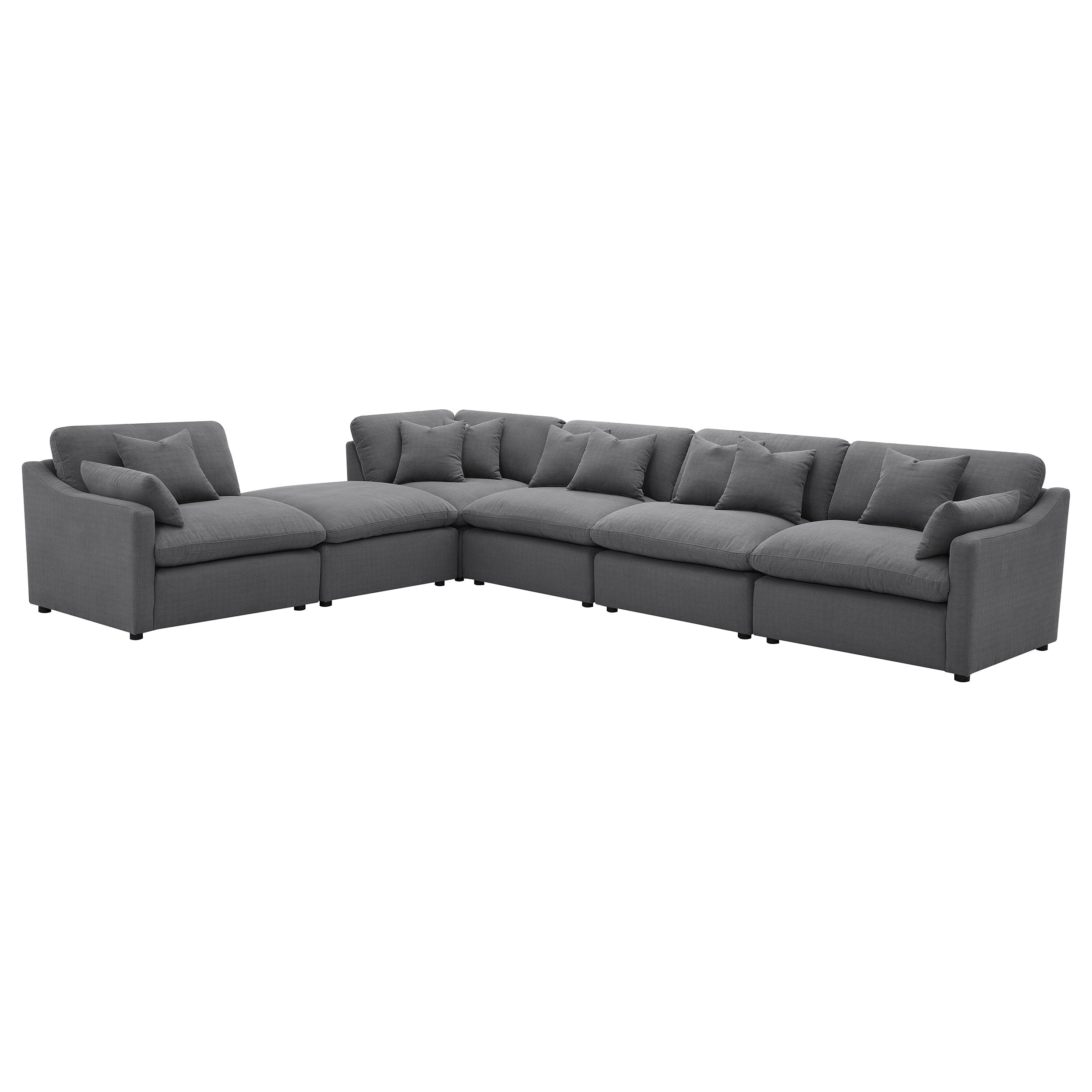 Hobson Upholstered Armless Chair Charcoal-