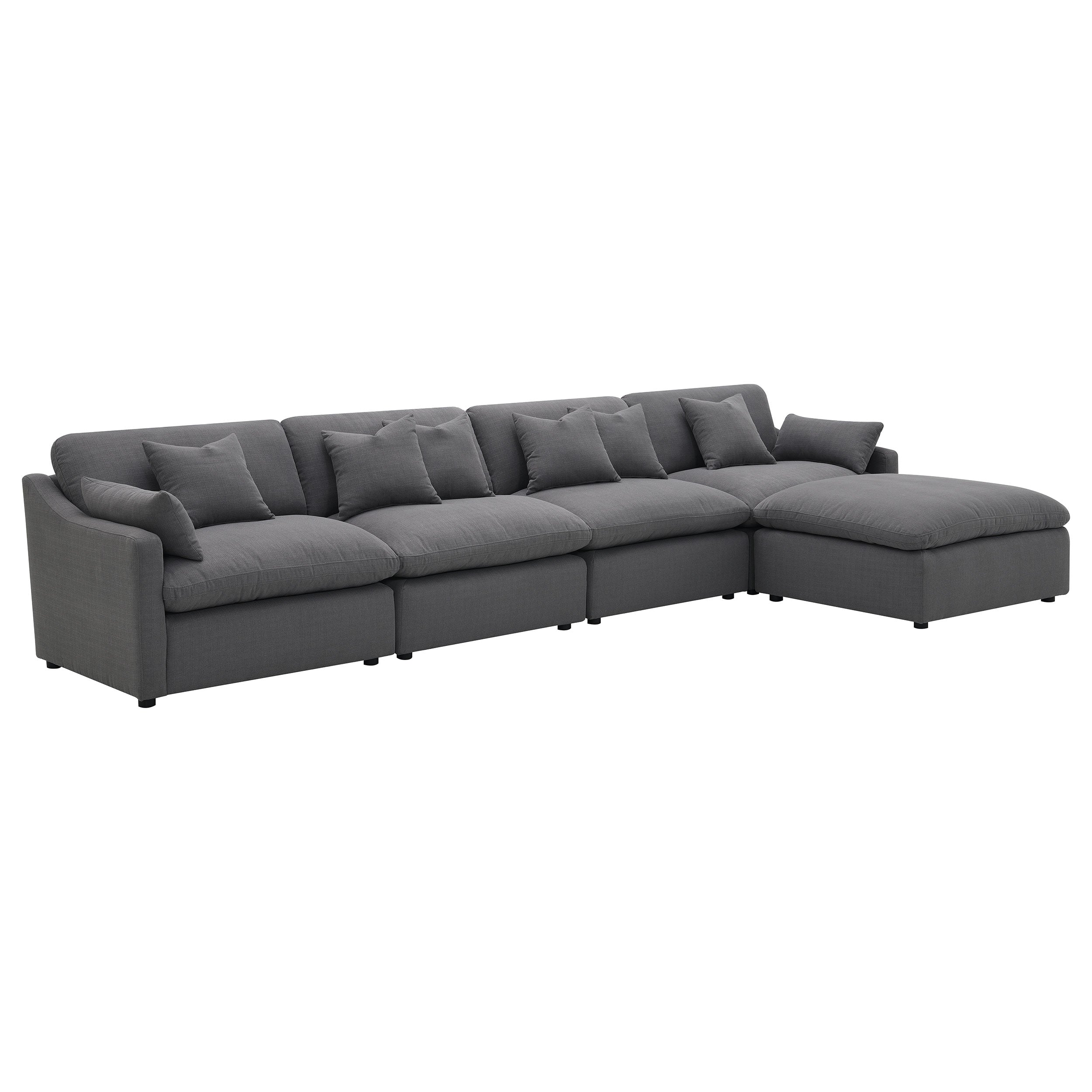 Hobson Upholstered Armless Chair Charcoal-