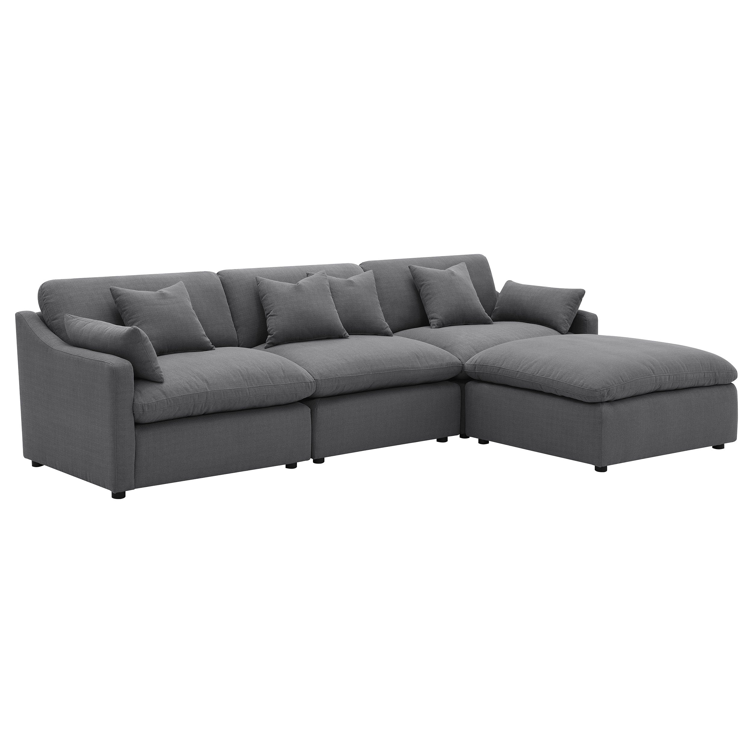Hobson Upholstered Armless Chair Charcoal-