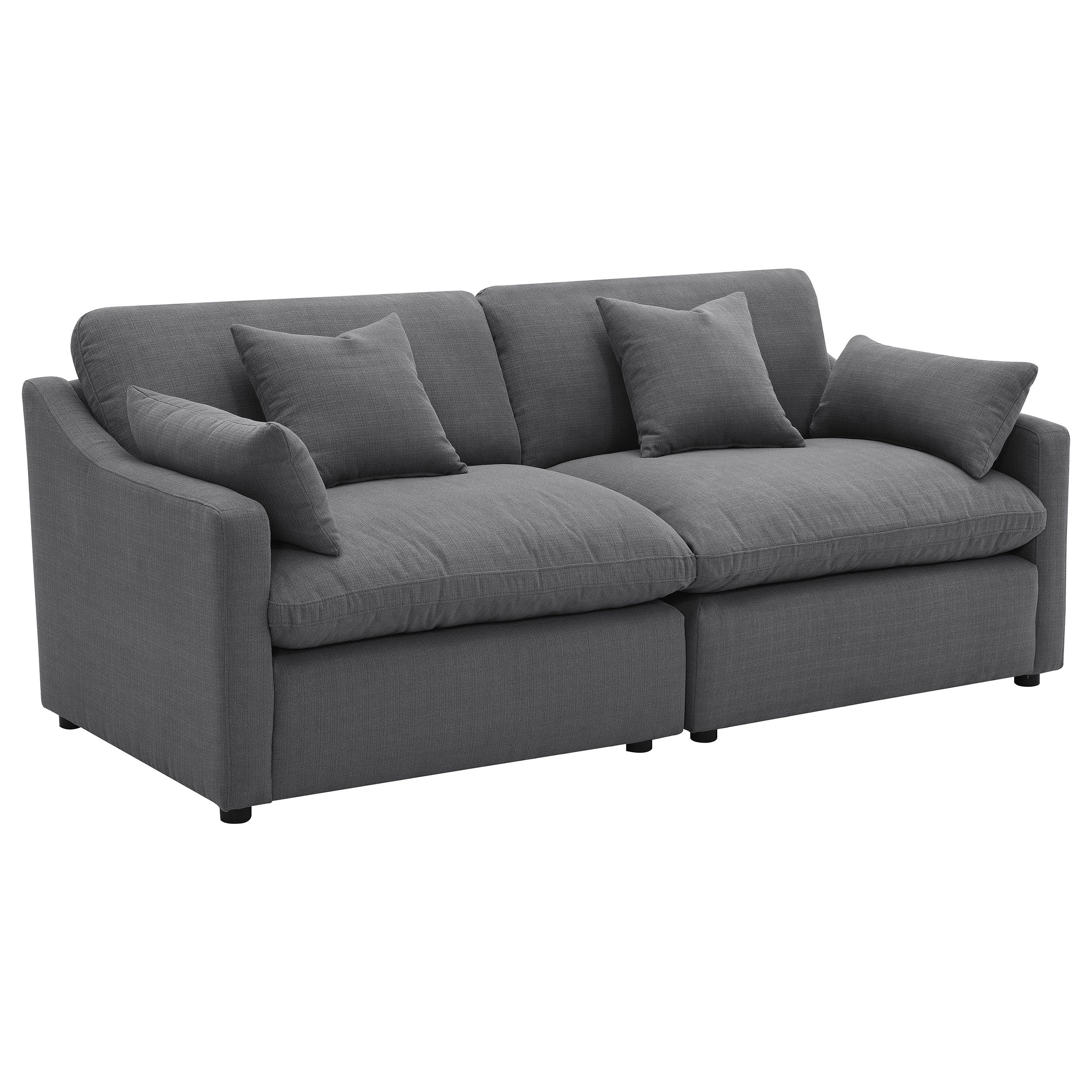 Hobson Upholstered Armless Chair Charcoal-