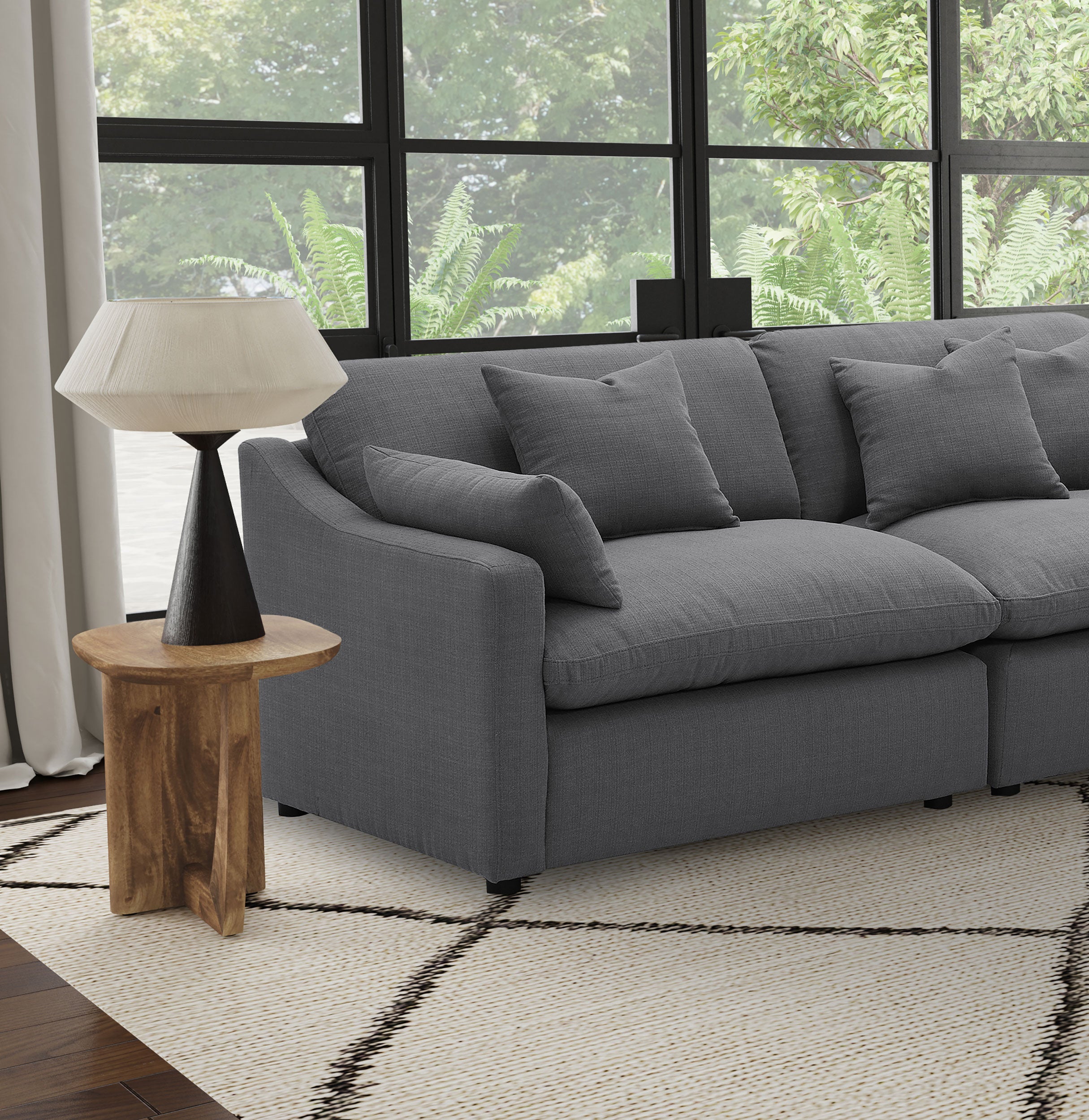 Hobson Upholstered LAF Chair Charcoal-