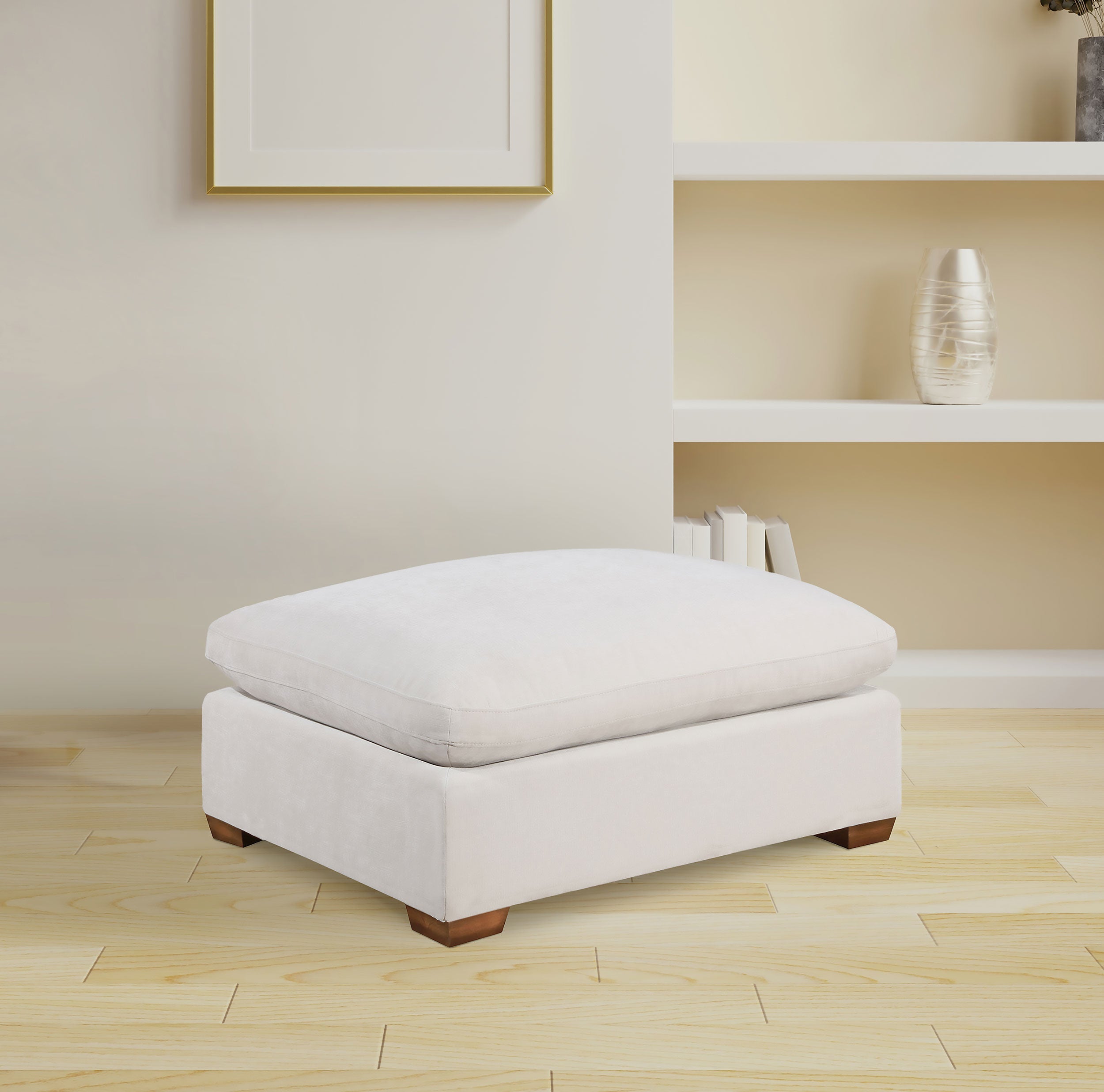 Lakeview Rectangular Upholstered Ottoman Ivory-