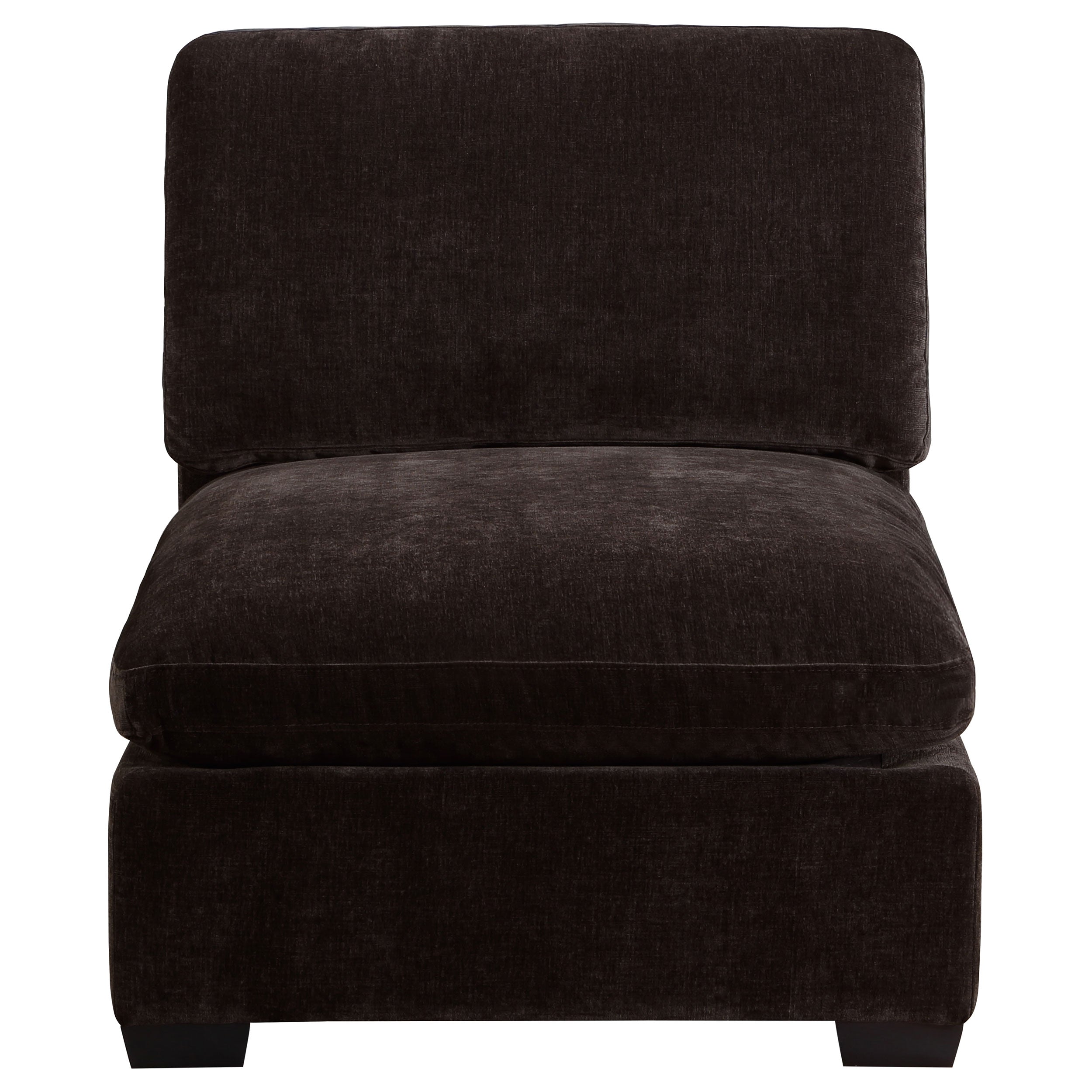 Lakeview Upholstered Armless Chair Dark Chocolate-