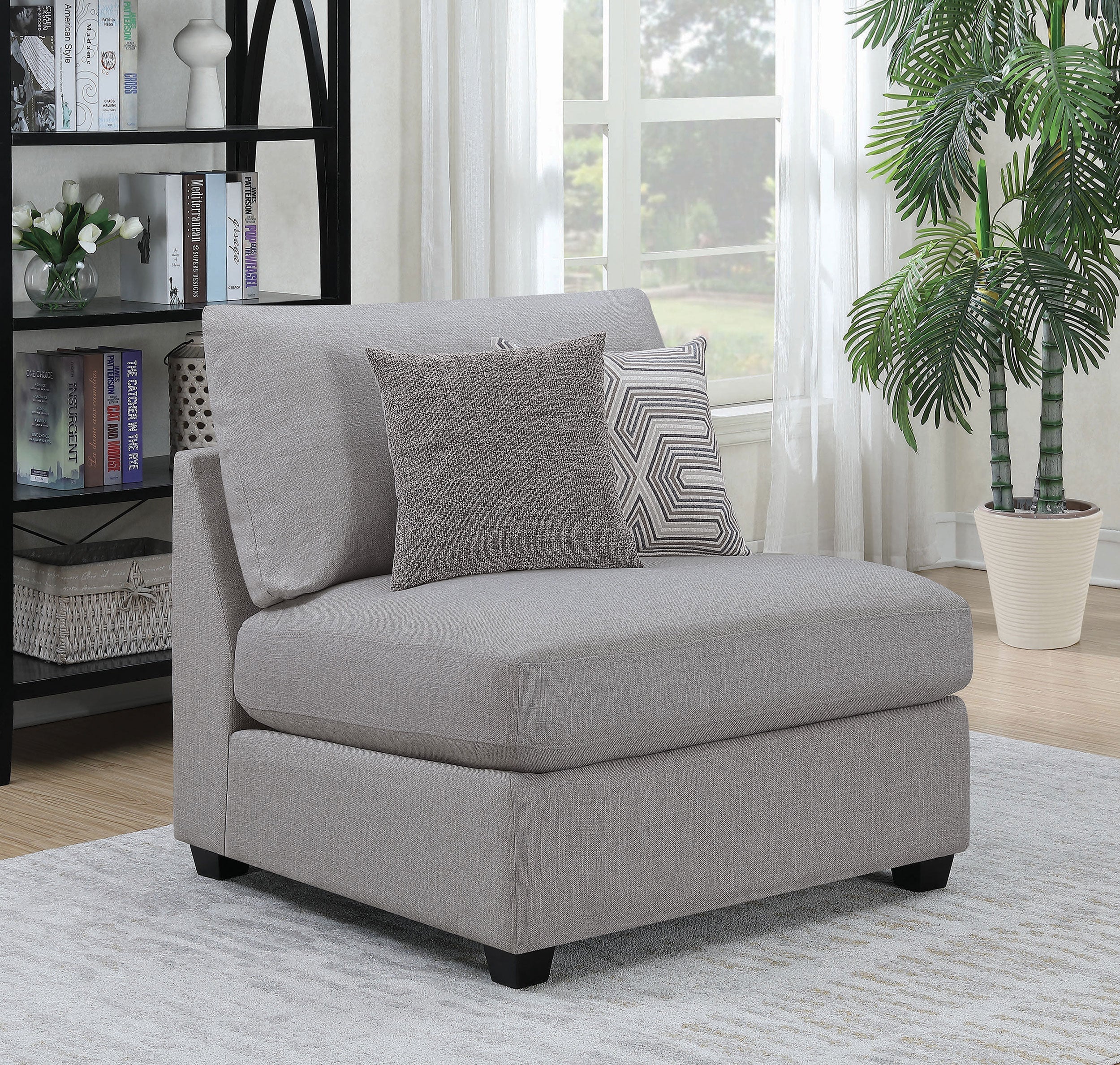 Cambria Upholstered Armless Chair Grey-CoasterElevations