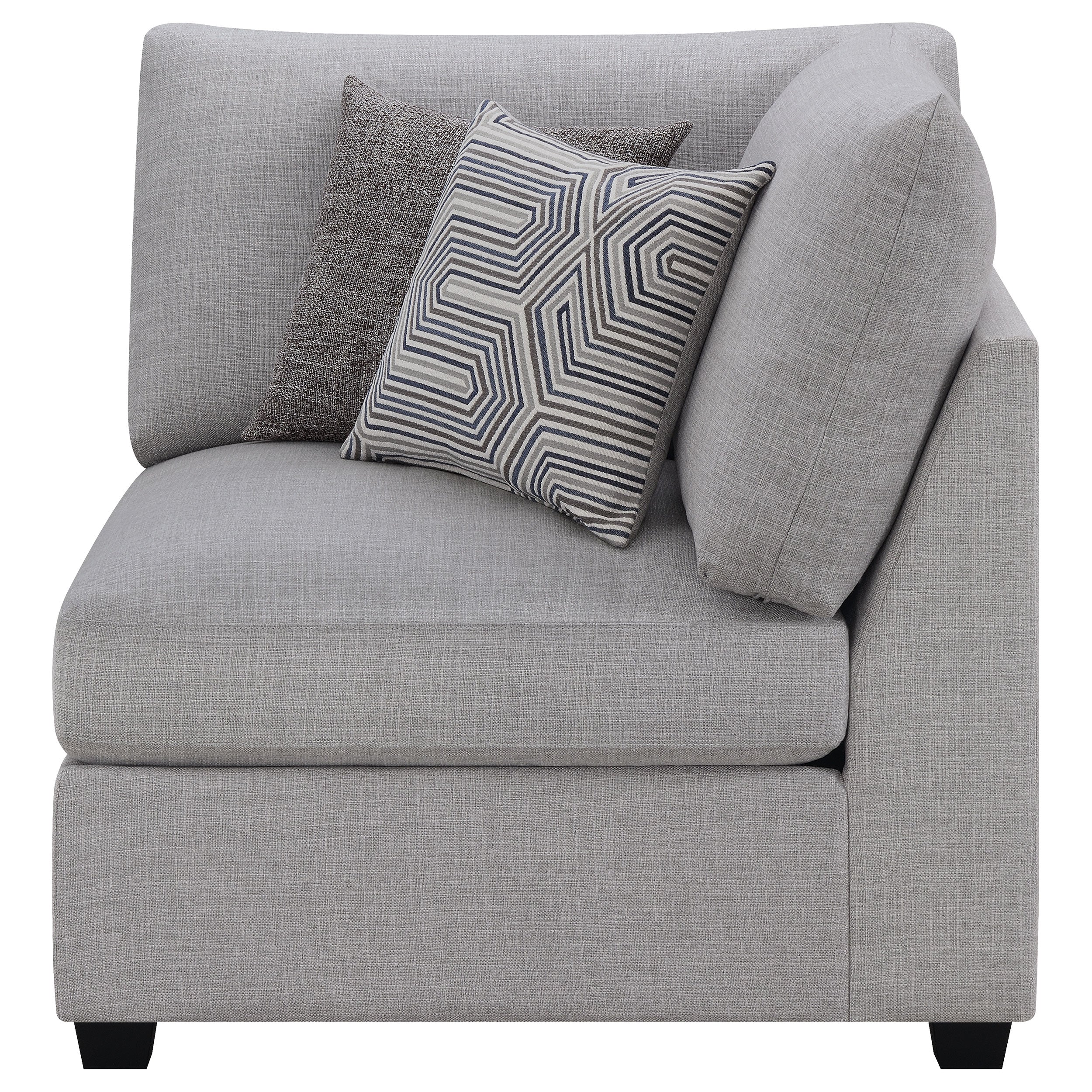 Cambria Upholstered Corner Grey-CoasterElevations